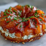 Vibrant Smoked Salmon Bagel Board: creamy spreads, fresh veggies, ready for guests.
