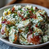 Luscious Juneteenth soul food potato salad piled high for a festive gathering.