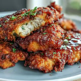 Golden-brown pickle brine chicken tenders, extra crispy and perfectly seasoned.