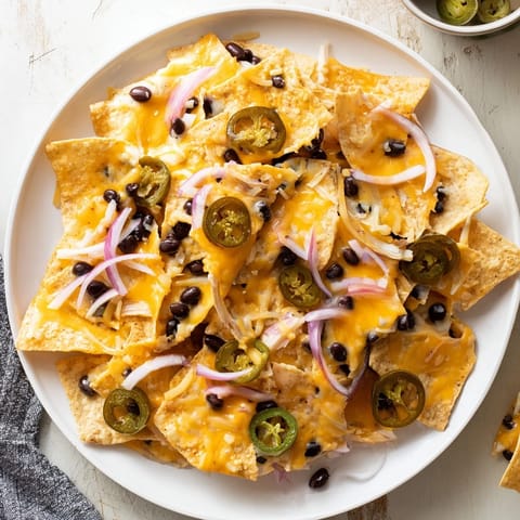 A platter of loaded nachos, featuring seasoned ground beef, perfect for a party appetizer.