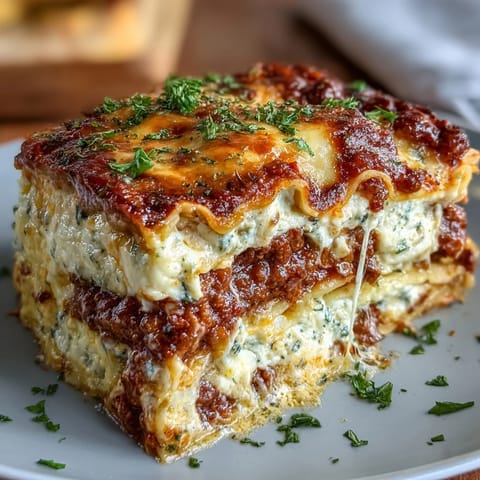 A slice of Worlds Best Lasagna on a plate, revealing cheesy layers and a side salad for dinner.