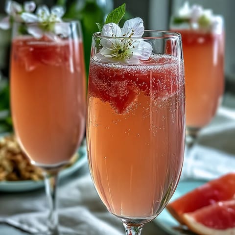 Elderflower Guava Mimosa Drink