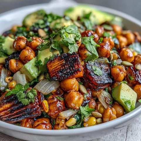 Vibrant vegan chili lime street corn salad with charred corn, chickpeas, and a zesty chili-lime dressing for a bold flavor.  