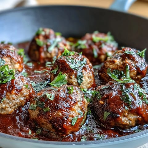 Slow cooker meatballs simmering in rich tomato sauce, perfect for easy entertaining or family dinners.  