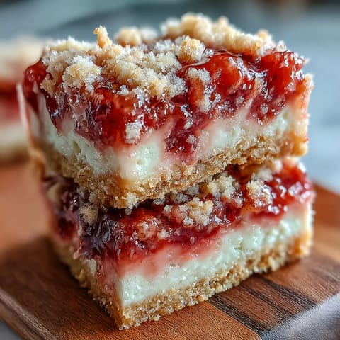 Bright and zesty strawberry lemonade bars feature a golden shortbread base, bursting with fresh strawberry and citrus flavor.