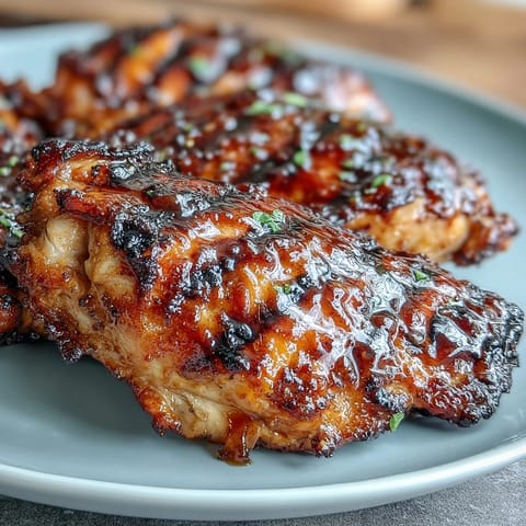 Flavorful chicken thighs marinated in sweet honey and savory garlic, then grilled to golden perfection with charred edges.  
