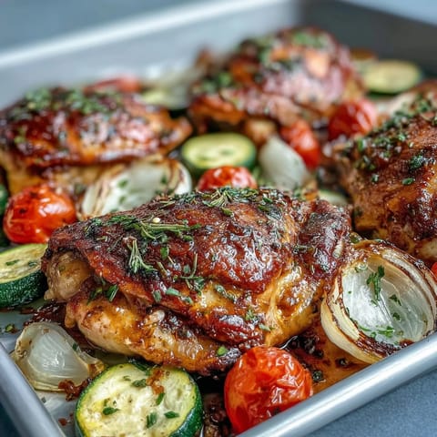Sheet Pan Chicken Zucchini Corn