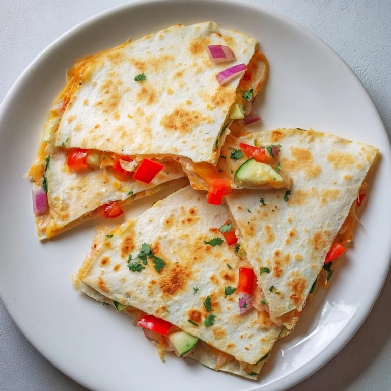 Mouthwatering, cheesy quesadillas sliced and served with salsa, showcasing Mexican home cooking.