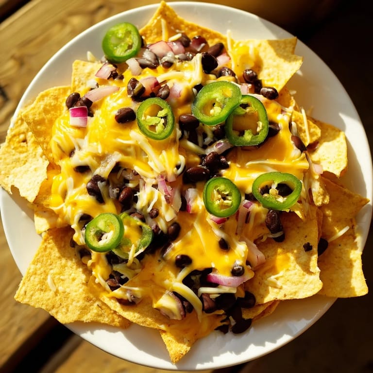 Homemade nachos with fresh ingredients: a symphony of flavors, ideal for a game day snack.