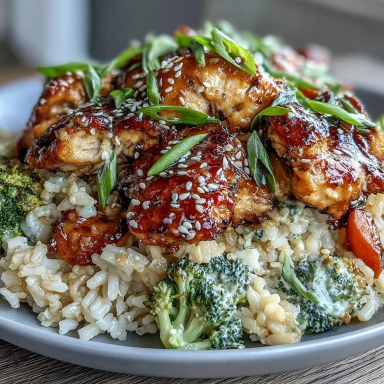A vibrant skillet of one pan honey garlic chicken broccoli rice, perfectly cooked.