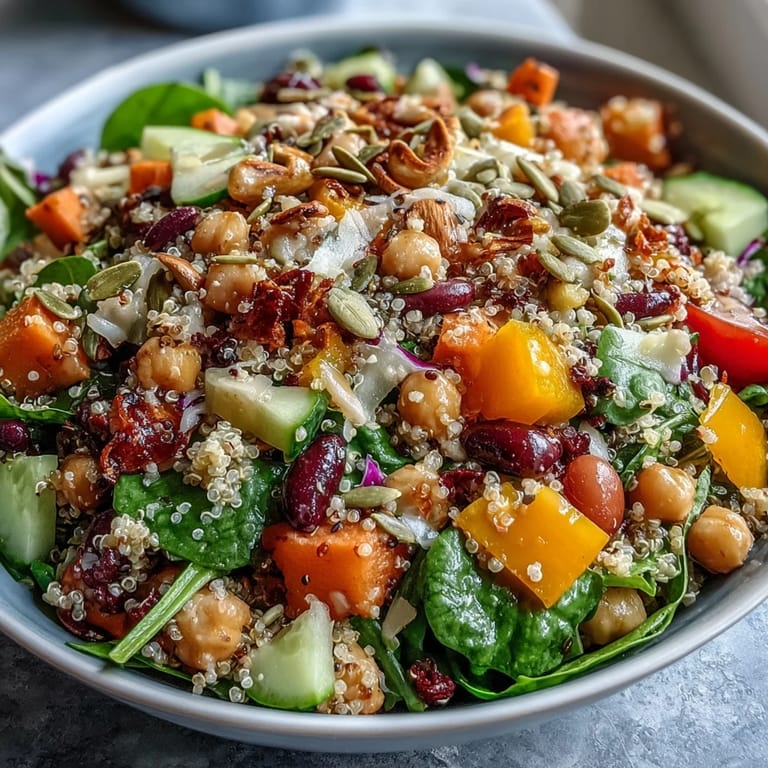 Colorful Rainbow Salad Bowl featuring cherry tomatoes, shredded purple cabbage, and carrots, garnished with fresh parsley and served on a white platter.  