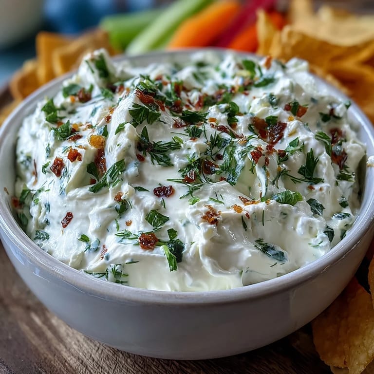 Creamy whipped cottage cheese ranch dip served with colorful, crunchy vegetable sticks.  