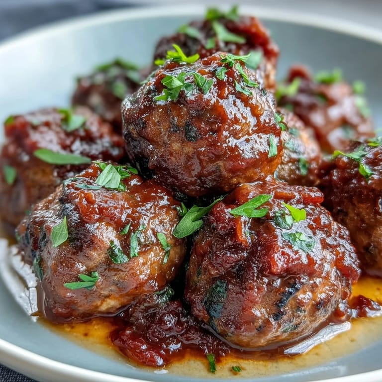 Flavorful slow cooker meatballs with Parmesan and herbs, ideal for appetizers or hearty pasta dishes.