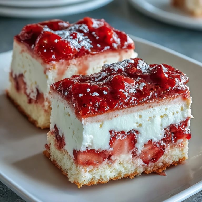 Tangy strawberry lemonade filling on a crisp shortbread crust, these bars are a refreshing, sweet-tart treat perfect for summer.