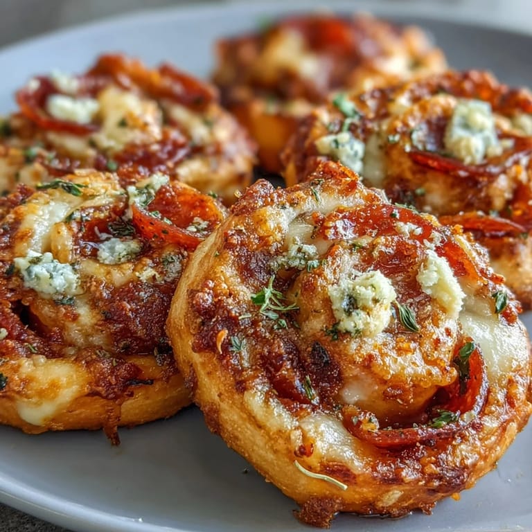 Delicious Italian-American pizza pinwheels with marinara, mozzarella, and pepperoni, baked golden and ready to share.