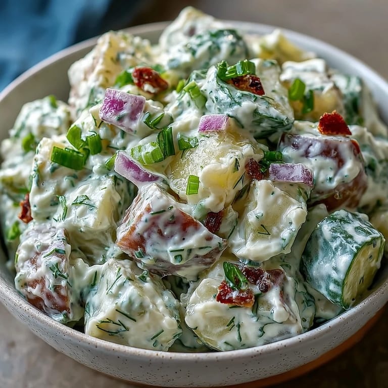 Generous bowl of Juneteenth potato salad, ready to be savored with family.