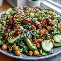 Crunchy celery peanut salad with soy ginger dressing in a white bowl, garnished with sesame seeds and cilantro, served as a vibrant side dish.